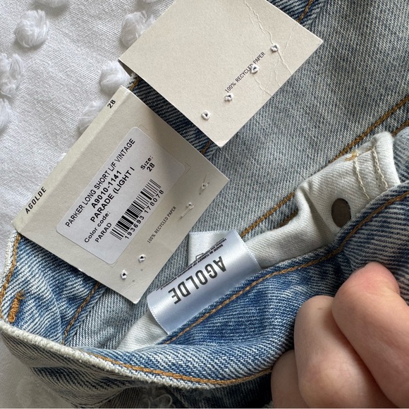 NWT!! Agolde Parker Long Jean Shorts - Picture 2 of 4